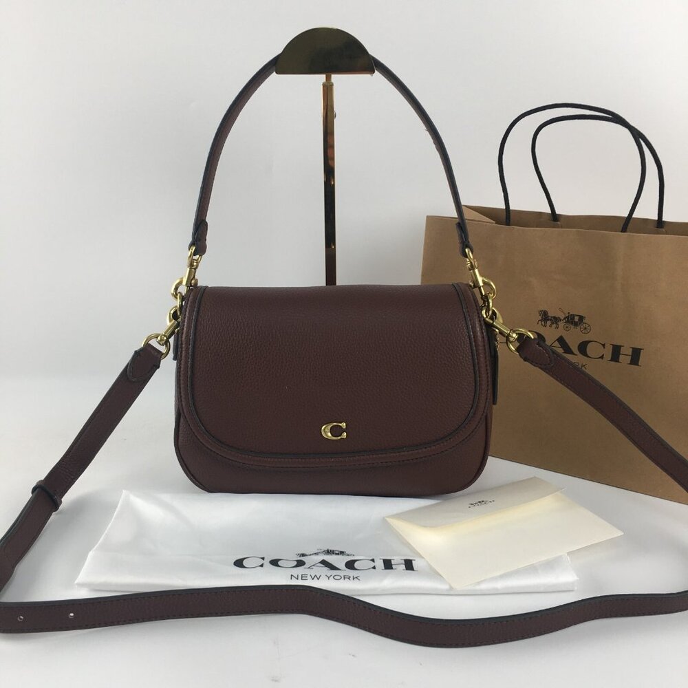 COACH Legacy Small Pebbled Leather Shoulder Bag CU099 Maple Outlet NEW
